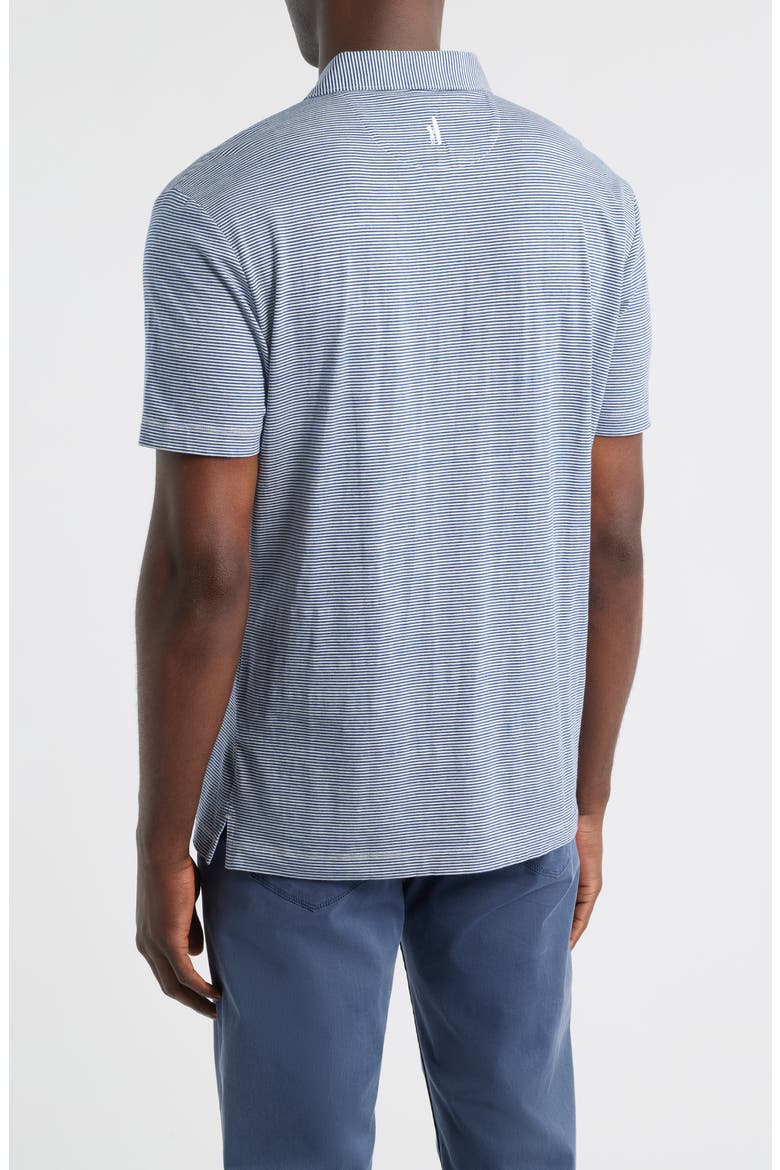Thatcher Stripe Cotton Blend Polo, Alternate, color, NAVY