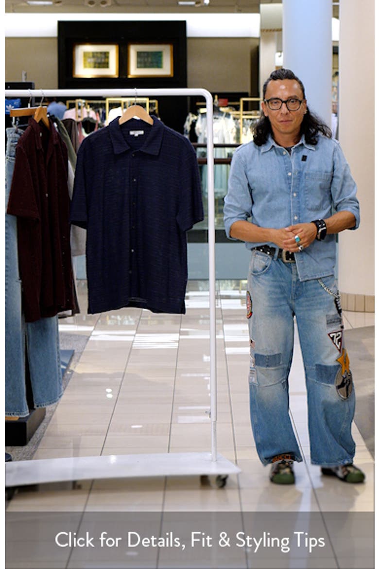 Jacquard Knit Short Sleeve Button-Up Shirt video