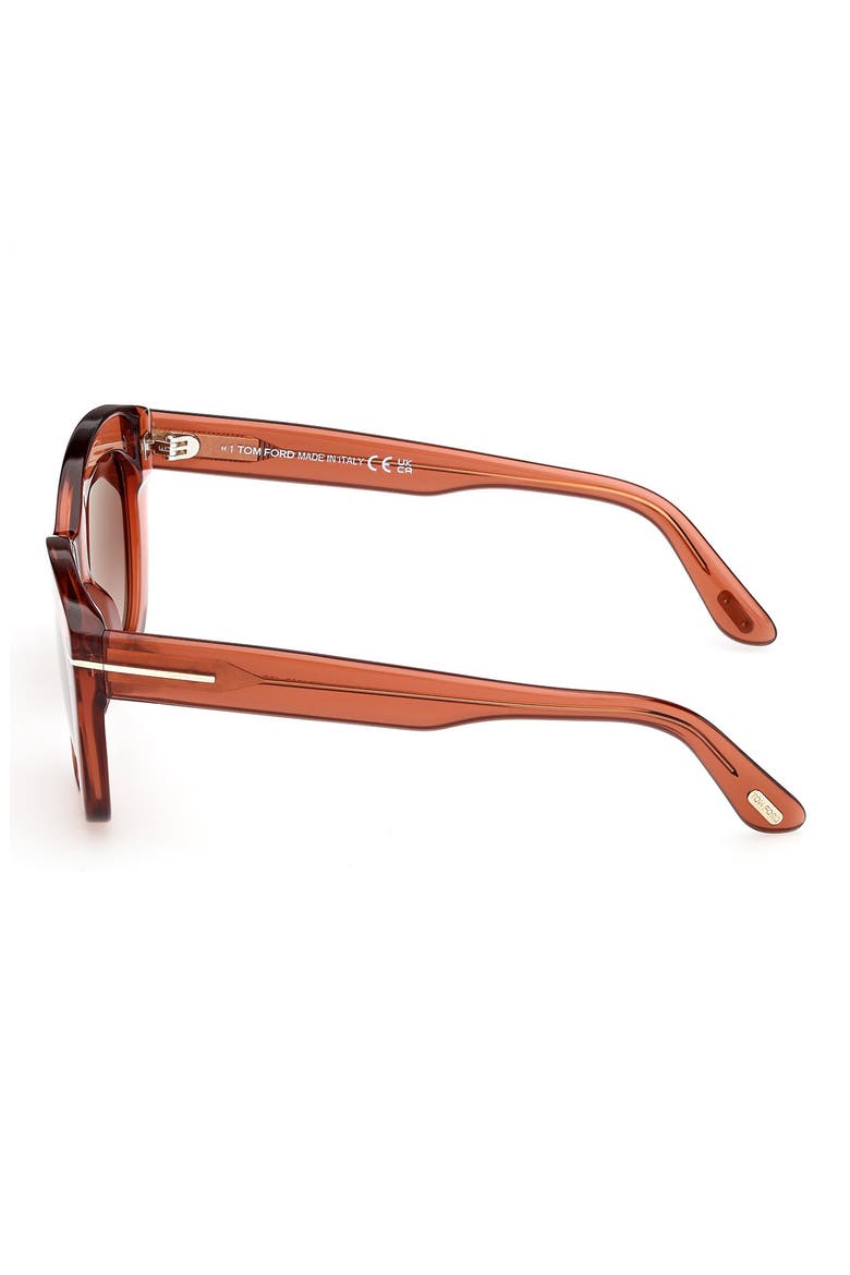 Linda 53mm Butterfly Sunglasses, Alternate, color, SHINY TERRACOTTA/ BROWN LENSES
