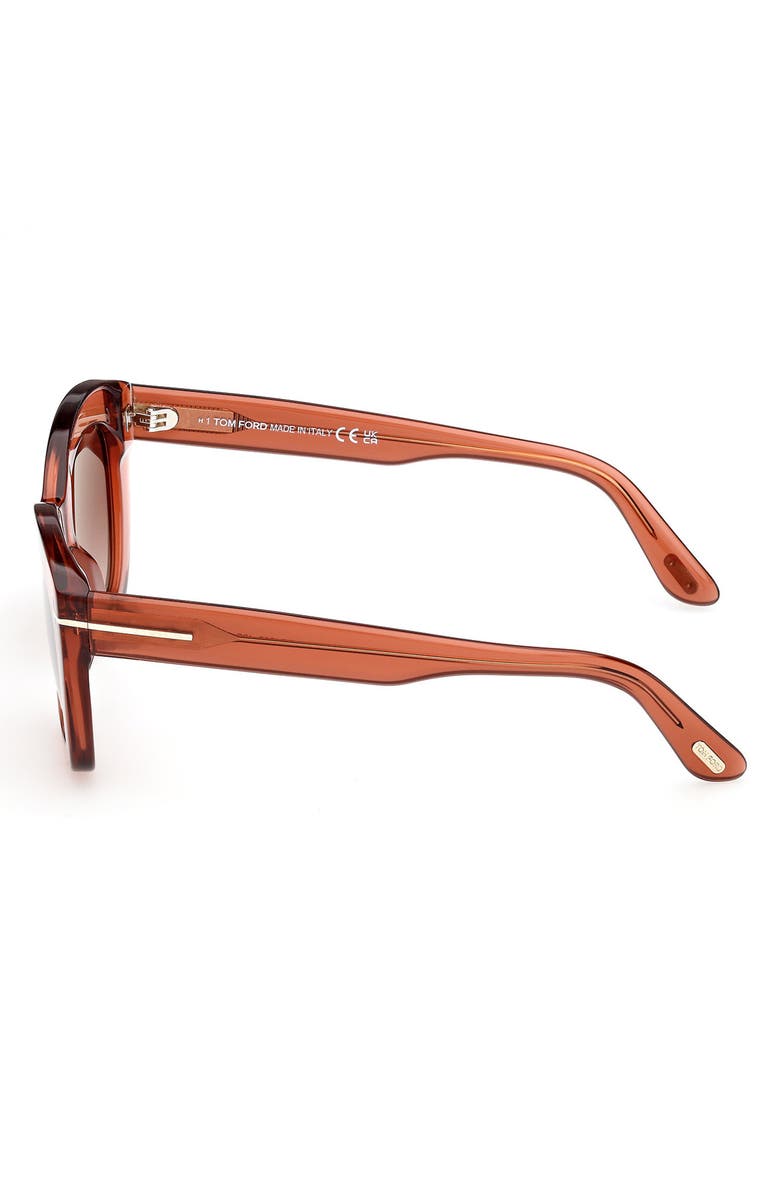 TOM FORD Linda 53mm Butterfly Sunglasses, Alternate, color, Shiny Terracotta/ Brown Lenses