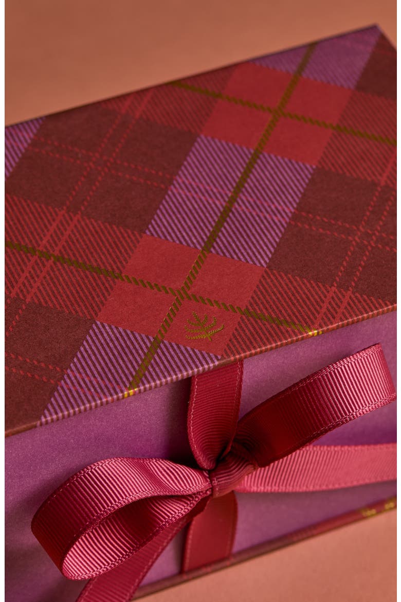 Embellished Holiday Collection Date Sweetened Dark Chocolate Bars 5-Piece Gift Box, Alternate, color, RED