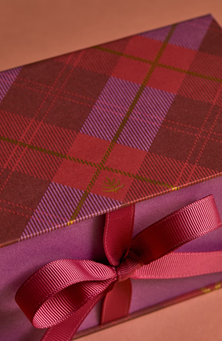 Spring & Mulberry Embellished Holiday Collection Date Sweetened Dark Chocolate Bars 5-Piece Gift Box, Alternate, color, Red