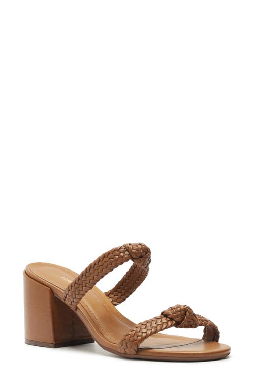 Arezzo Remy Block Heel Sandal In Rich Caramel