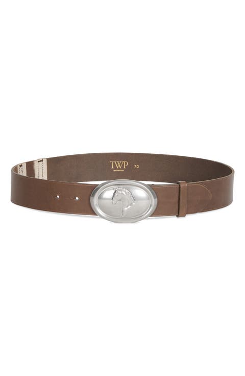 Buckle Bunny Horse Motif Wool & Cashmere Belt