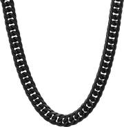 STEELTIME Men's Black Ion Plated Stainless Steel Curb Chain Necklace