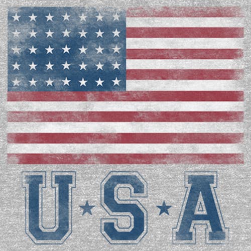 Lost Gods Fourth Of July Vintage American Flag Graphic T-shirt In Gray