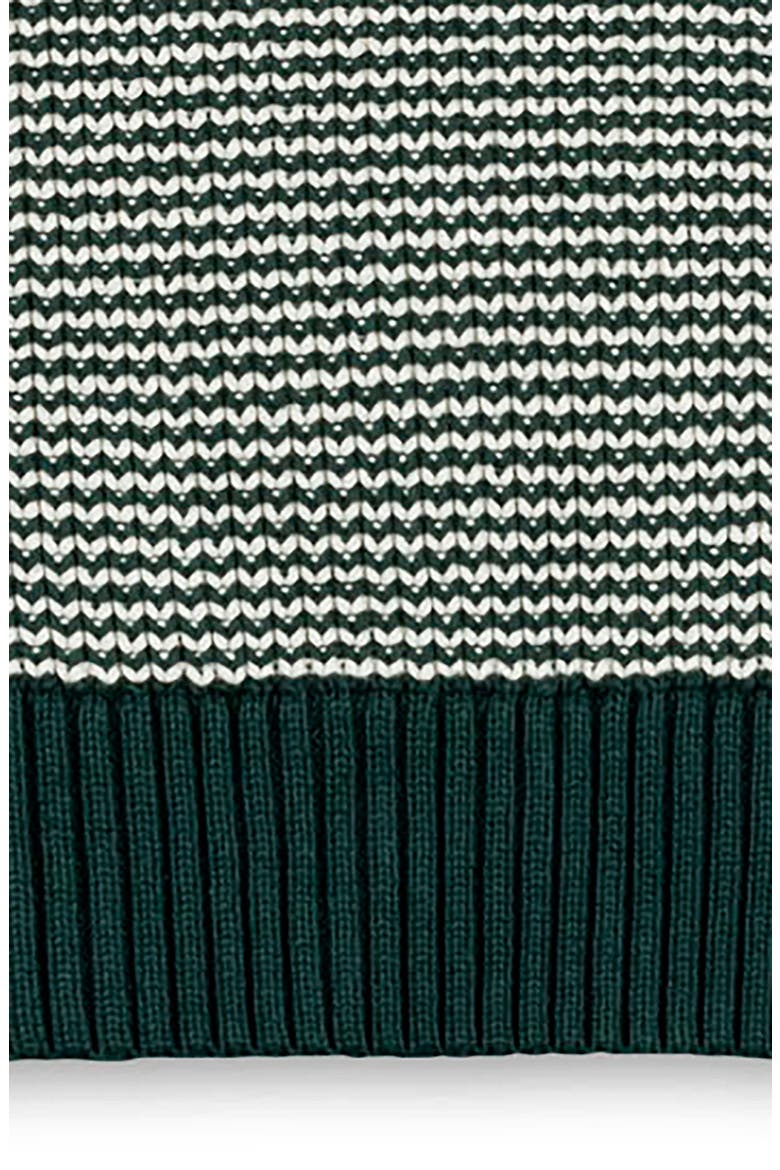 Organic Half Zip Ski Pullover Sweater, Alternate, color, Deep Green Stripe