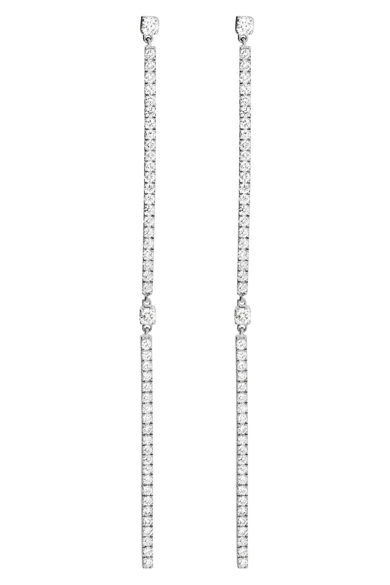Gatsby Linear Diamond Earrings, Main, color, WHITE GOLD/ DIAMOND