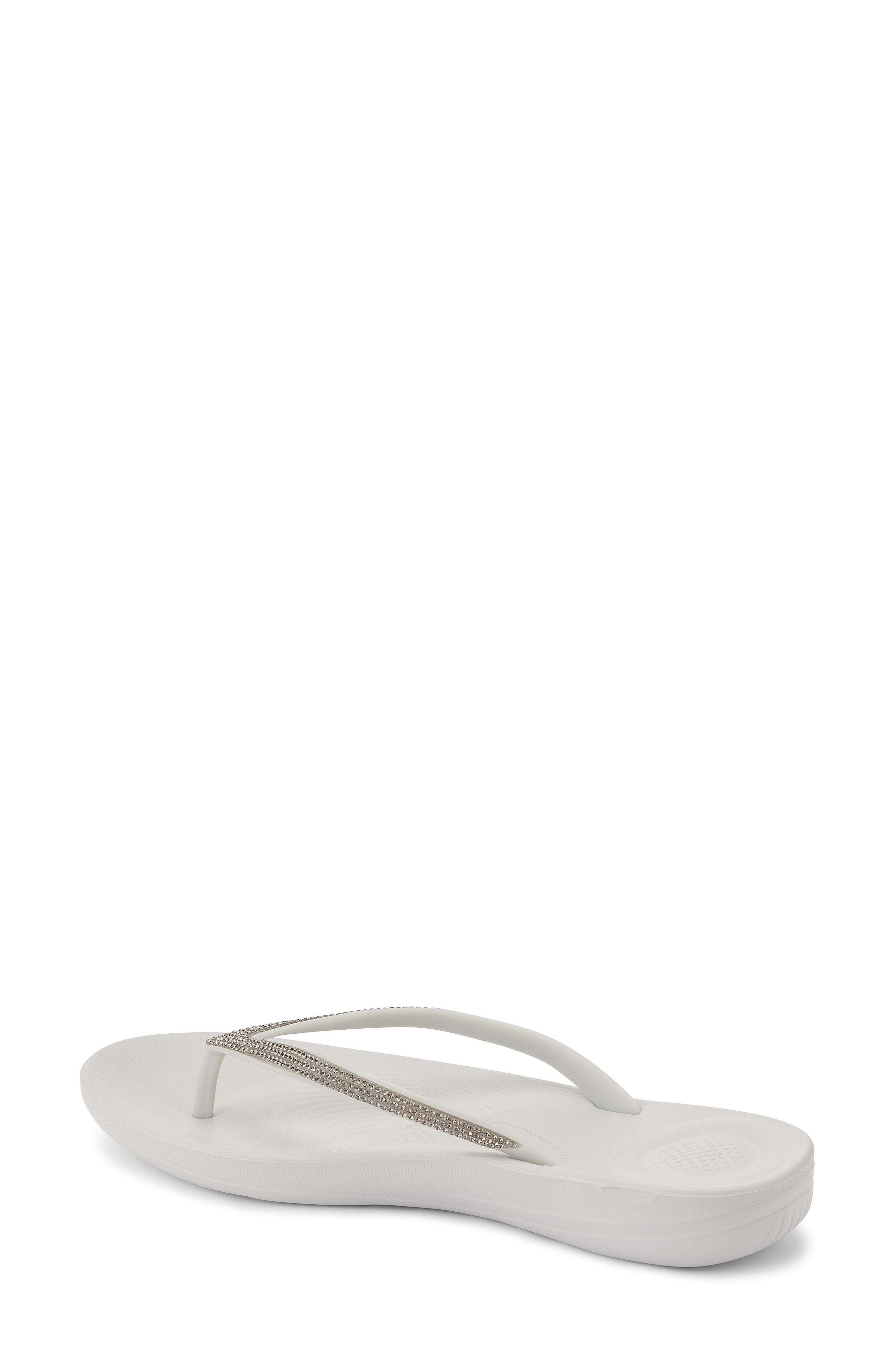 iQushion™ Splash Crystal Flip Flop, Alternate, color, SOFT GREY
