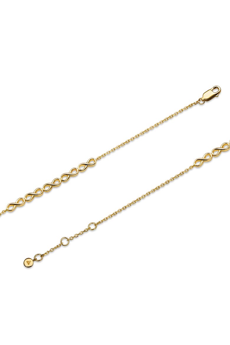 Infinity Chain Bracelet in Gold Plated Sterling Silver, Alternate, color, Yellow Gold