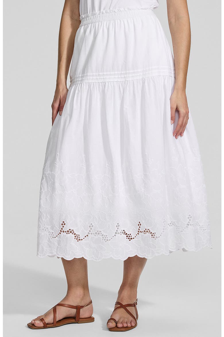 Voile Eyelet Maxi Skirt, Main, color, White
