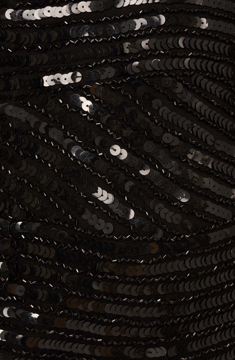 Aidan Mattox by Adrianna Papell Sequin Strapless Gown, Alternate, color, Black