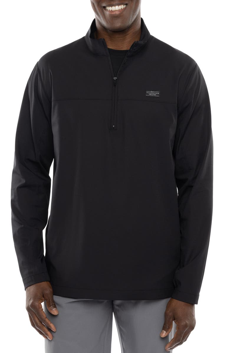 TravisMathew Wanderlust Quarter Zip Pullover, Main, color, Black