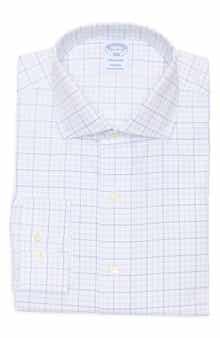 Brooks Brothers Grid Print Non-Iron Regular Fit Dress Shirt
