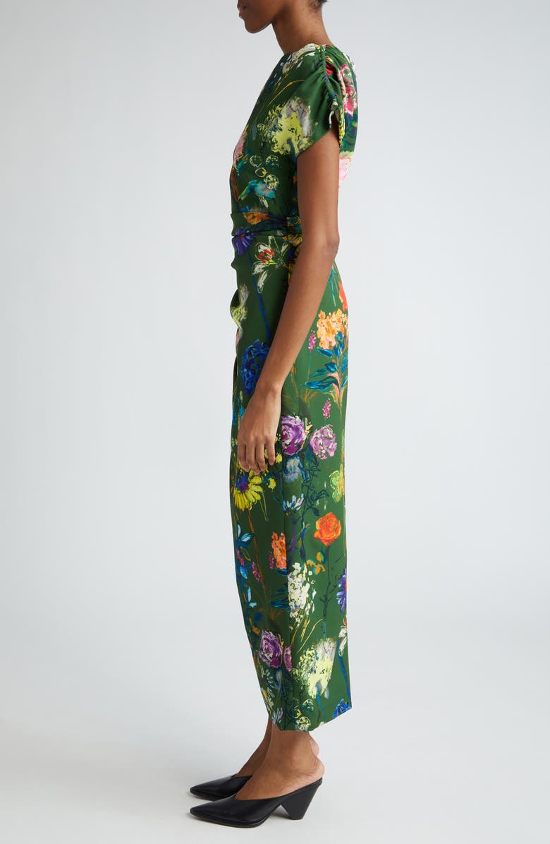 Lela Rose Floral Ruched Dress, Alternate, color, 