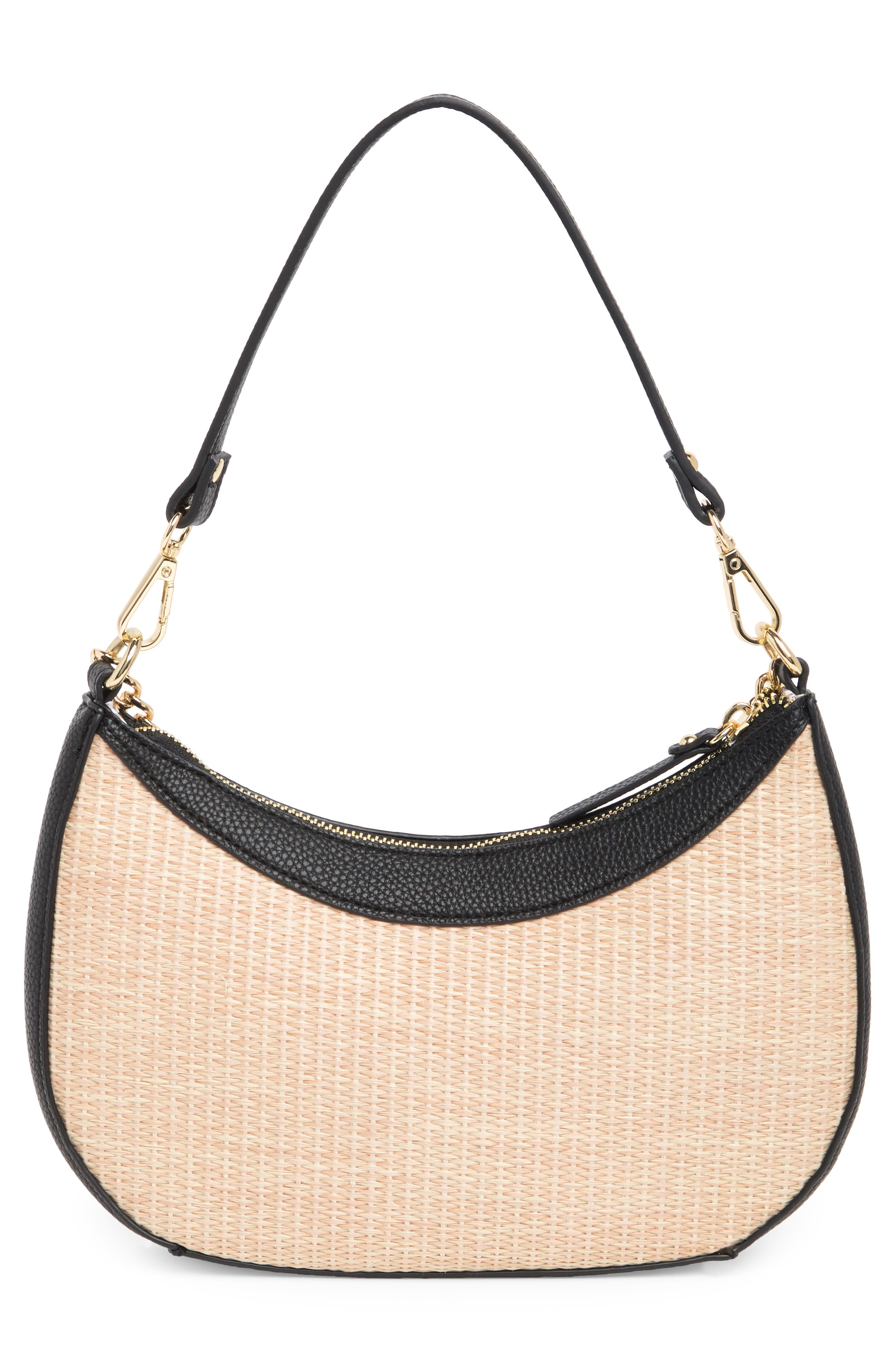 Nanette Lepore Natasha Straw Baguette Shoulder Bag, Alternate, color, 
