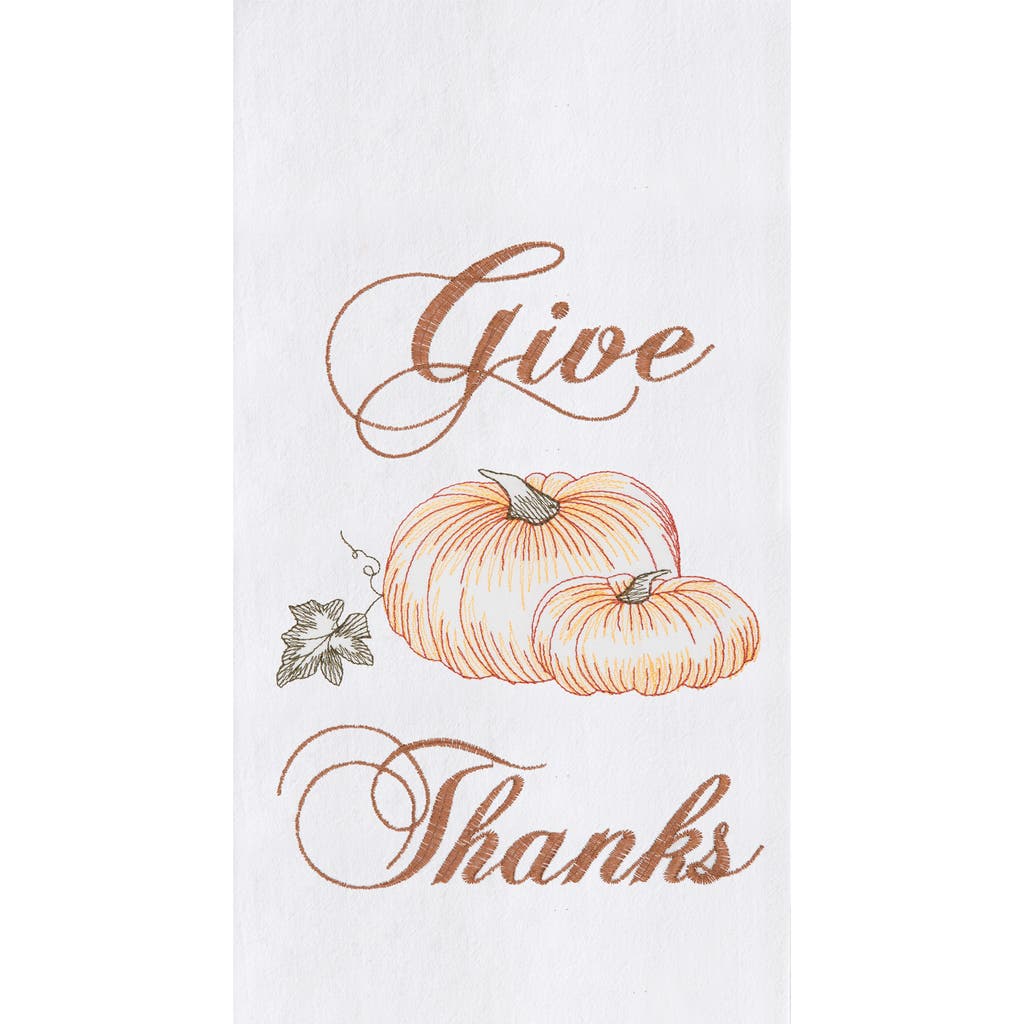C & F Home C&f Home "give Thanks" Thanksgiving Pumpkins Flour Sack Kitchen Dishtowel In White