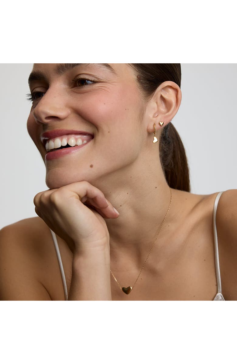 D.LOUISE Bubble Heart Huggie Hoop Drop Earrings, Alternate, color, Gold