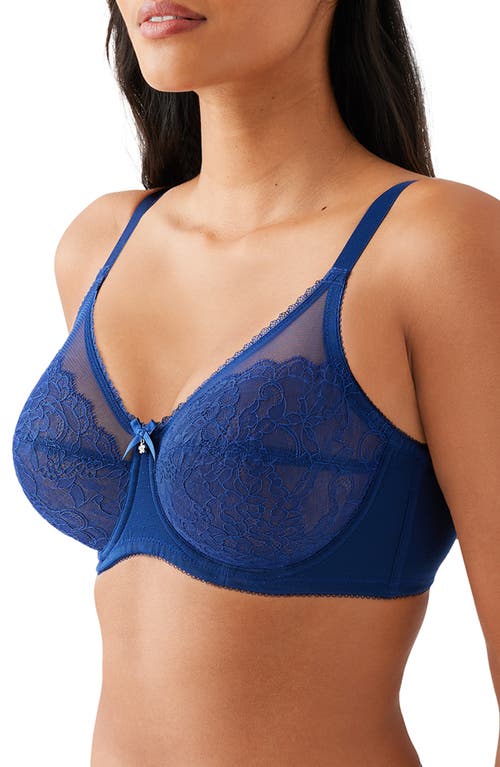 Wacoal Retro Chic Full Figure Underwire Bra In Blue Depths