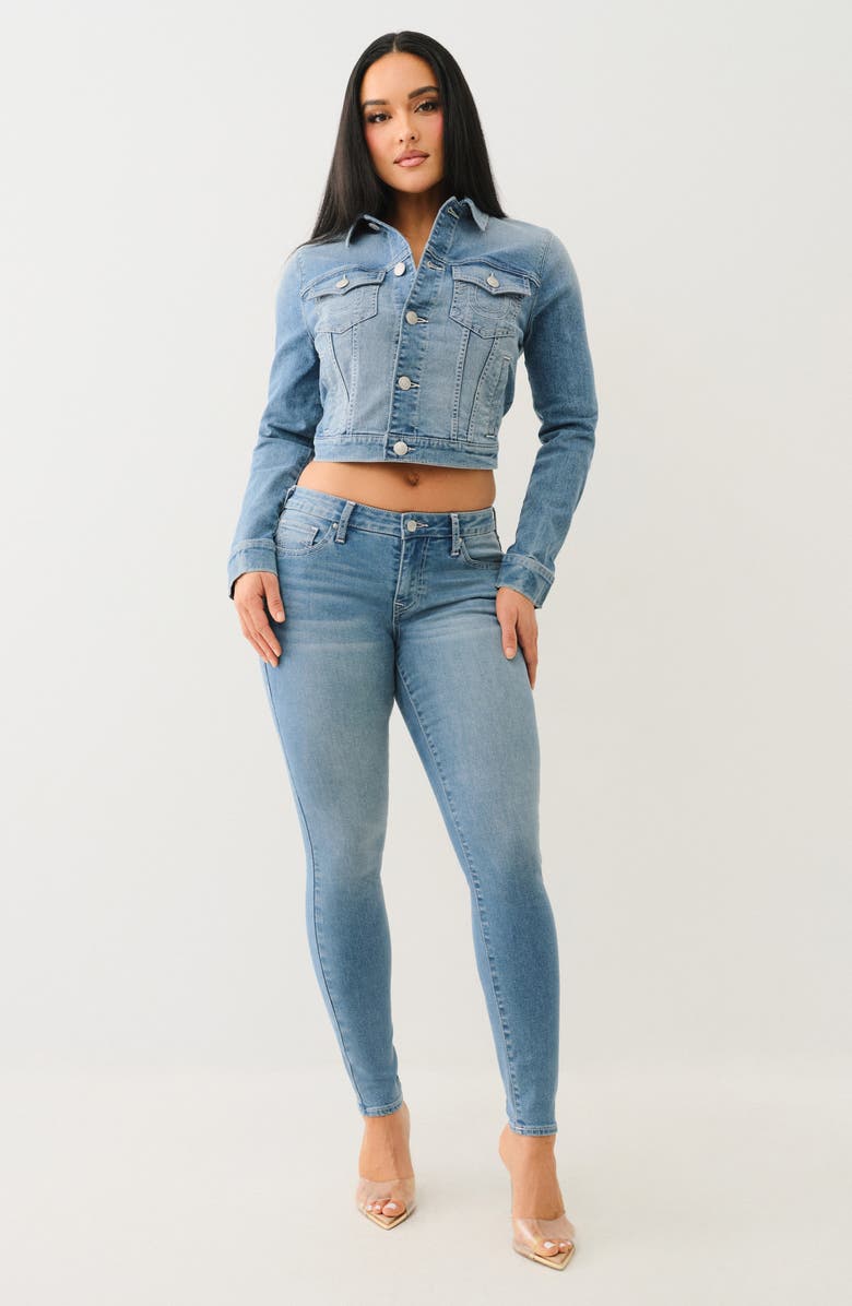 True Religion Jesse Crop Trucker Jacket, Alternate, color,