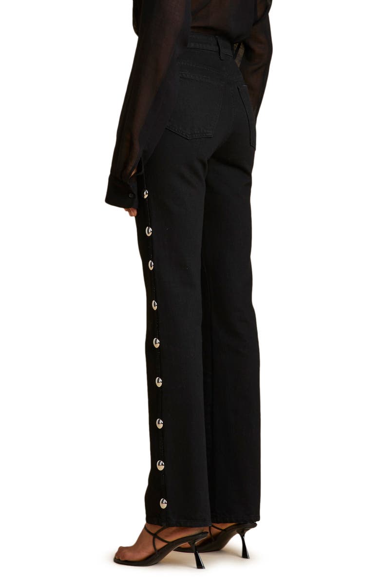 Khaite Danielle Studded Straight Leg Jeans, Alternate, color,
