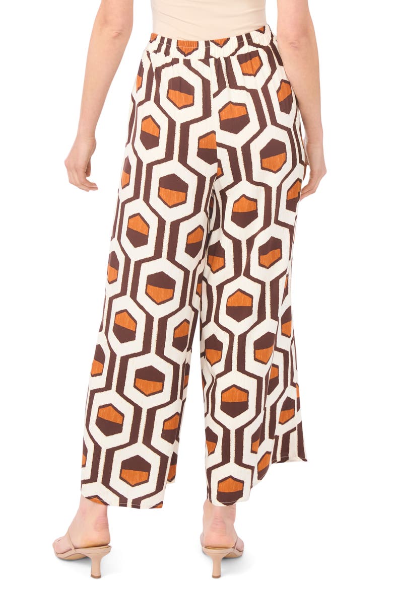 Geo Print Wide Leg Pants, Alternate, color, CHICORY COFFE