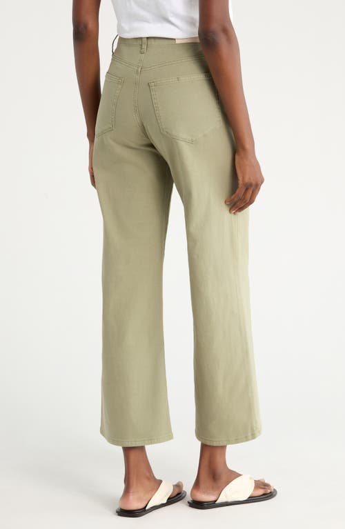 Paige Anessa High Waist Wide Leg Utility Jeans In Green
