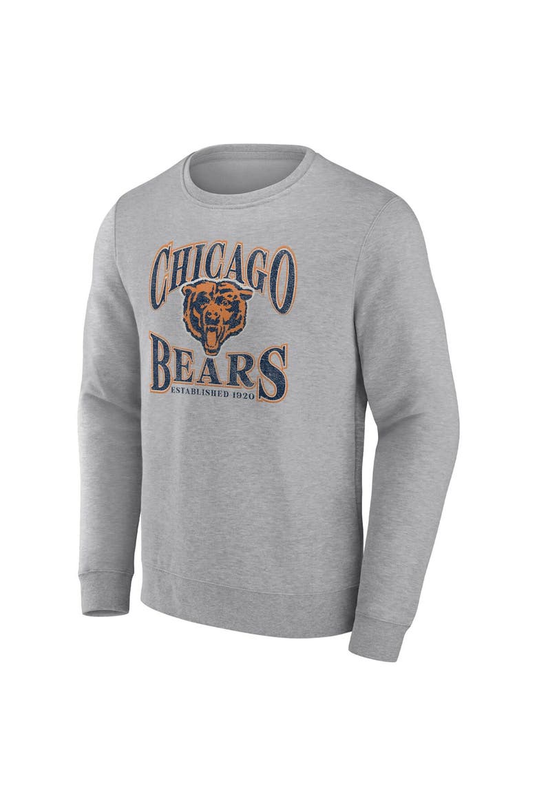 Men's Fanatics Branded Heathered Charcoal Chicago Bears Playability Pullover Sweatshirt, Alternate, color, Heather Charcoal