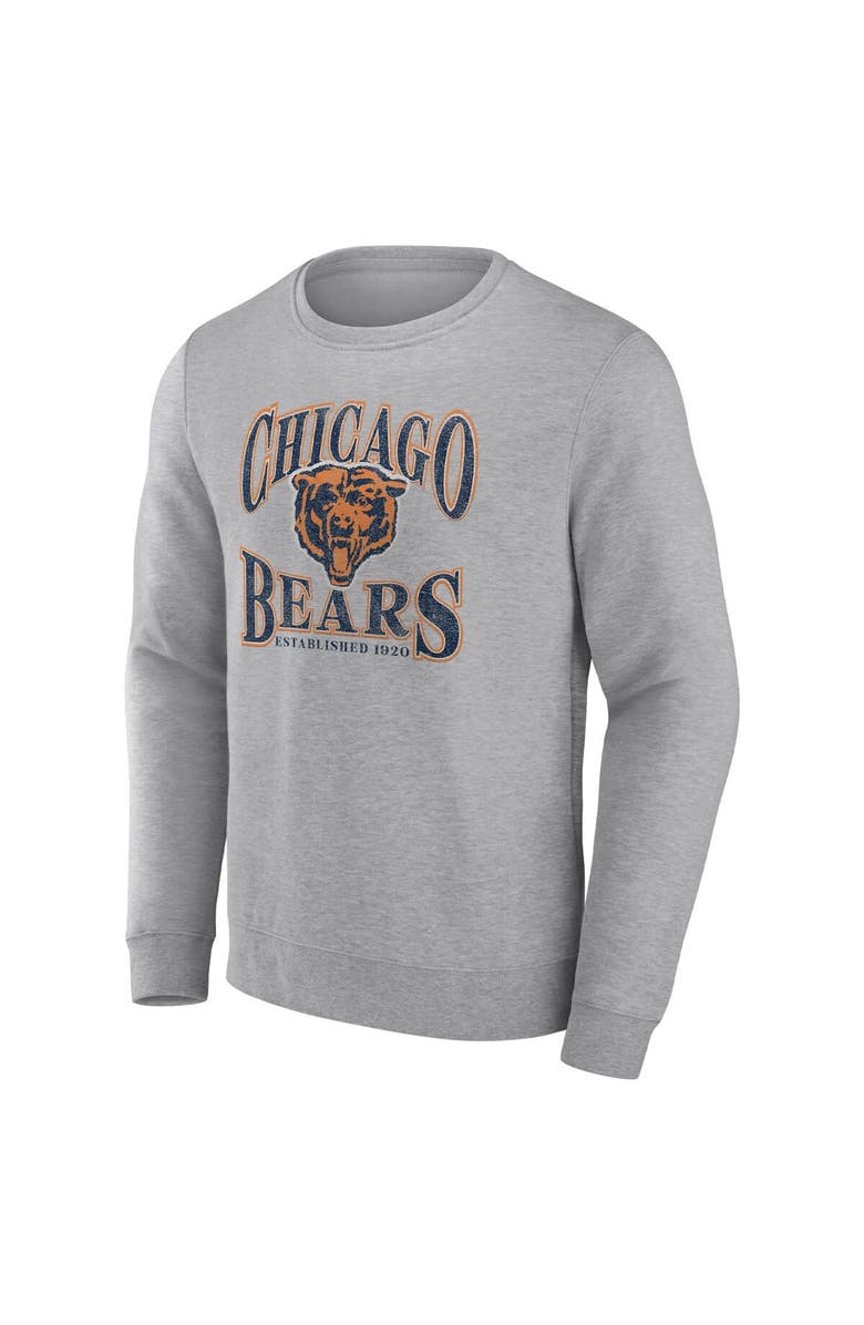 FANATICS Men's Fanatics Branded Heathered Charcoal Chicago Bears Playability Pullover Sweatshirt, Alternate, color, Heather Charcoal