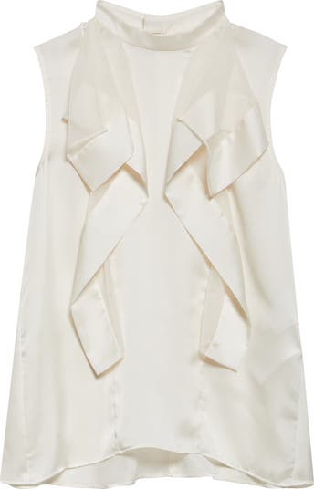 ■sacai■サカイ■Mixed Media Satin & Chiffon Top■トップス Sacai Mixed Media Satin & Chiffon Top | Nordstrom