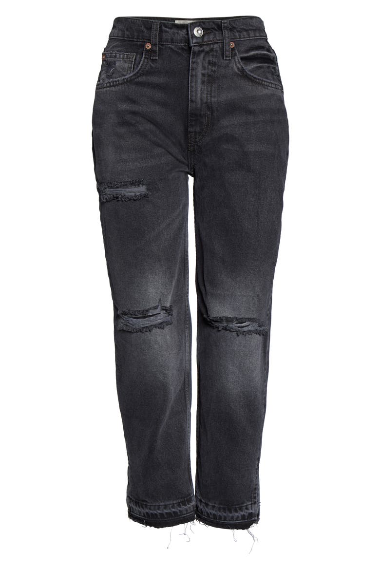 Lita Crop Straight Leg Jeans, Alternate, color, BLACK