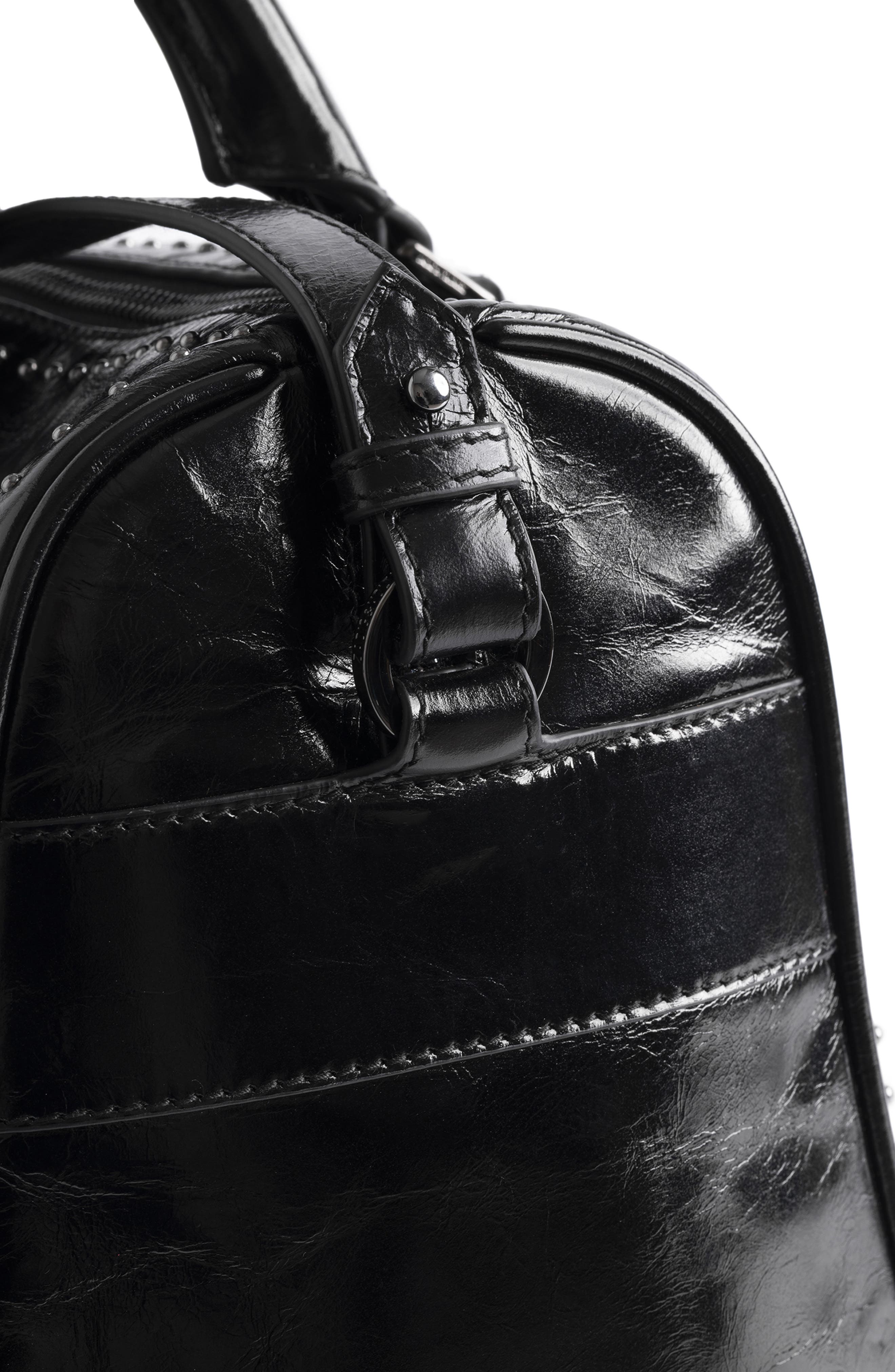 Zadig & Voltaire Sunny Vibe Leather Stud Bag, Alternate, color, Black