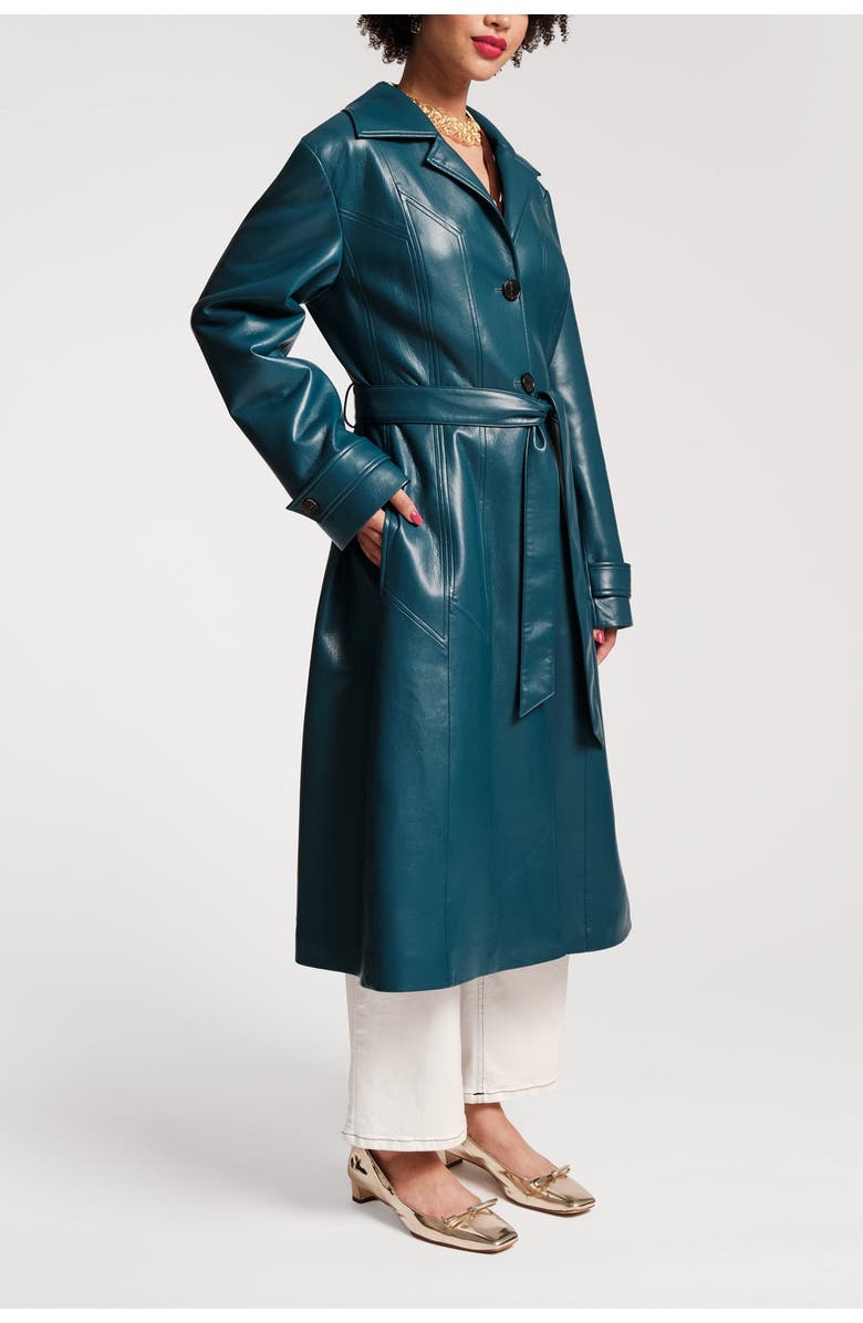 Frances Valentine Chelsea Trench Coat Faux Leather Faux Leather, Alternate, color, 