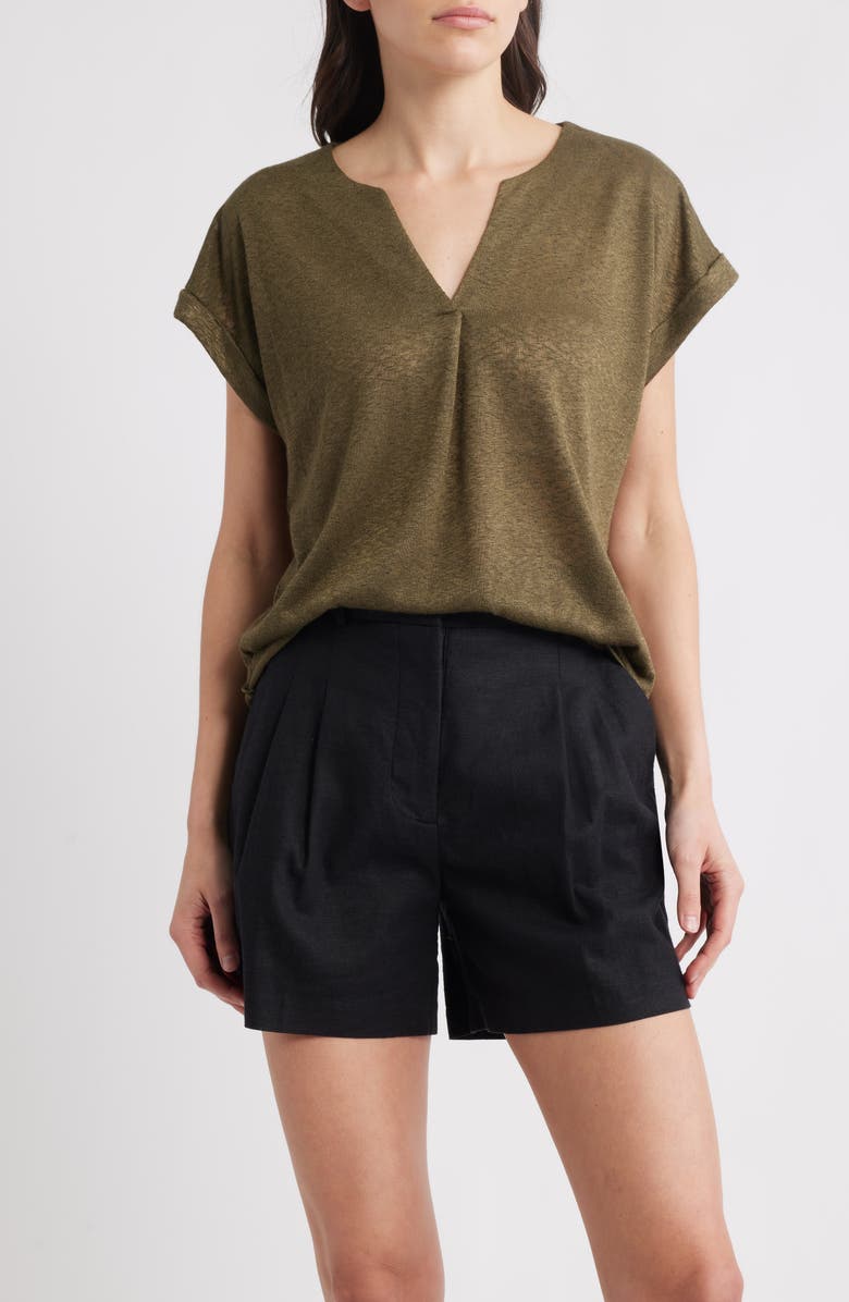 Bobeau Caty Pleat Front Knit Top, Main, color, Grape Leaf