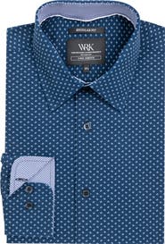W.R.K Regular Fit Dash Print Performance Dress Shirt