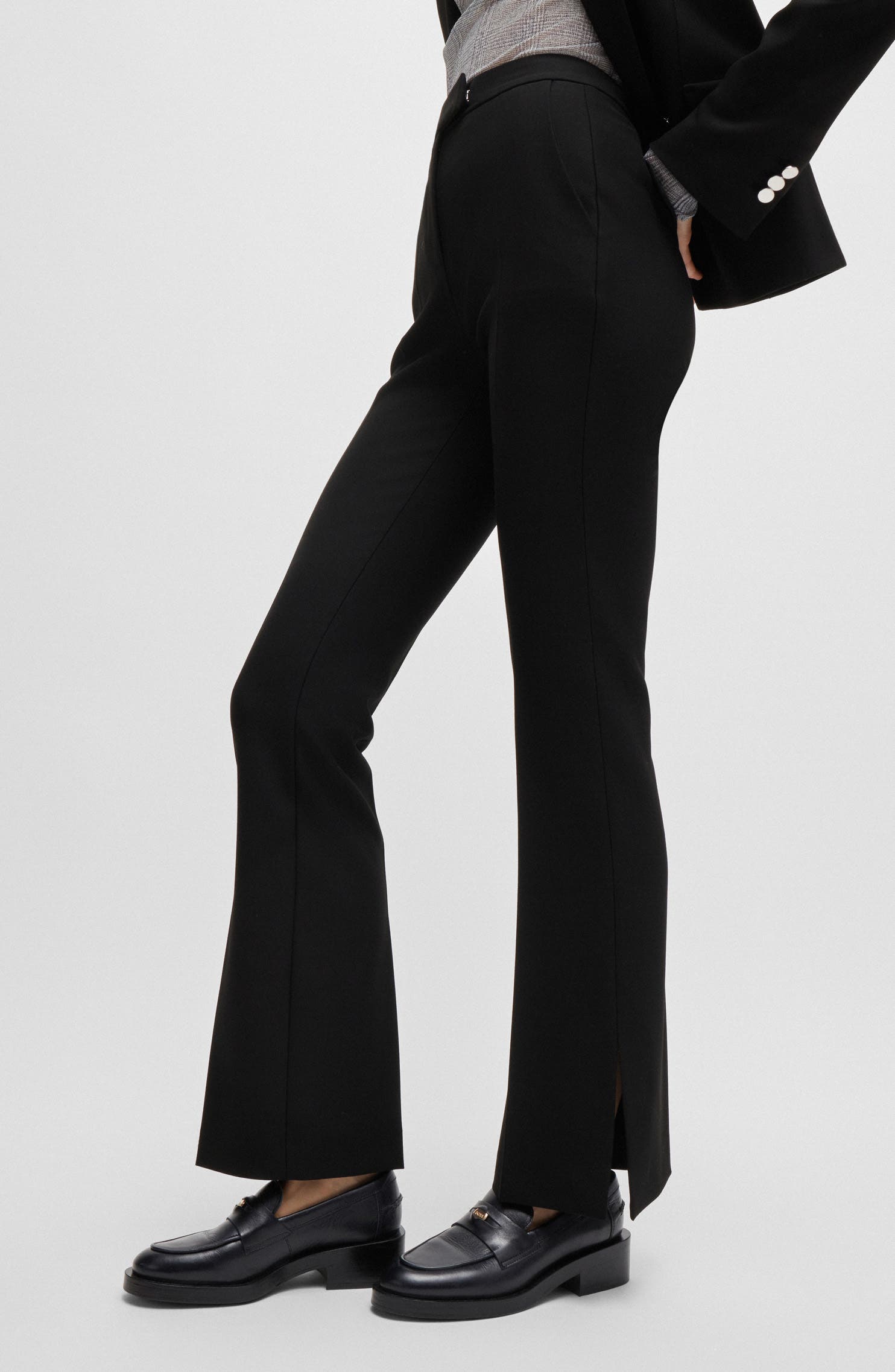 BOSS Iryna Leather Penny Loafer, Alternate, color, Black