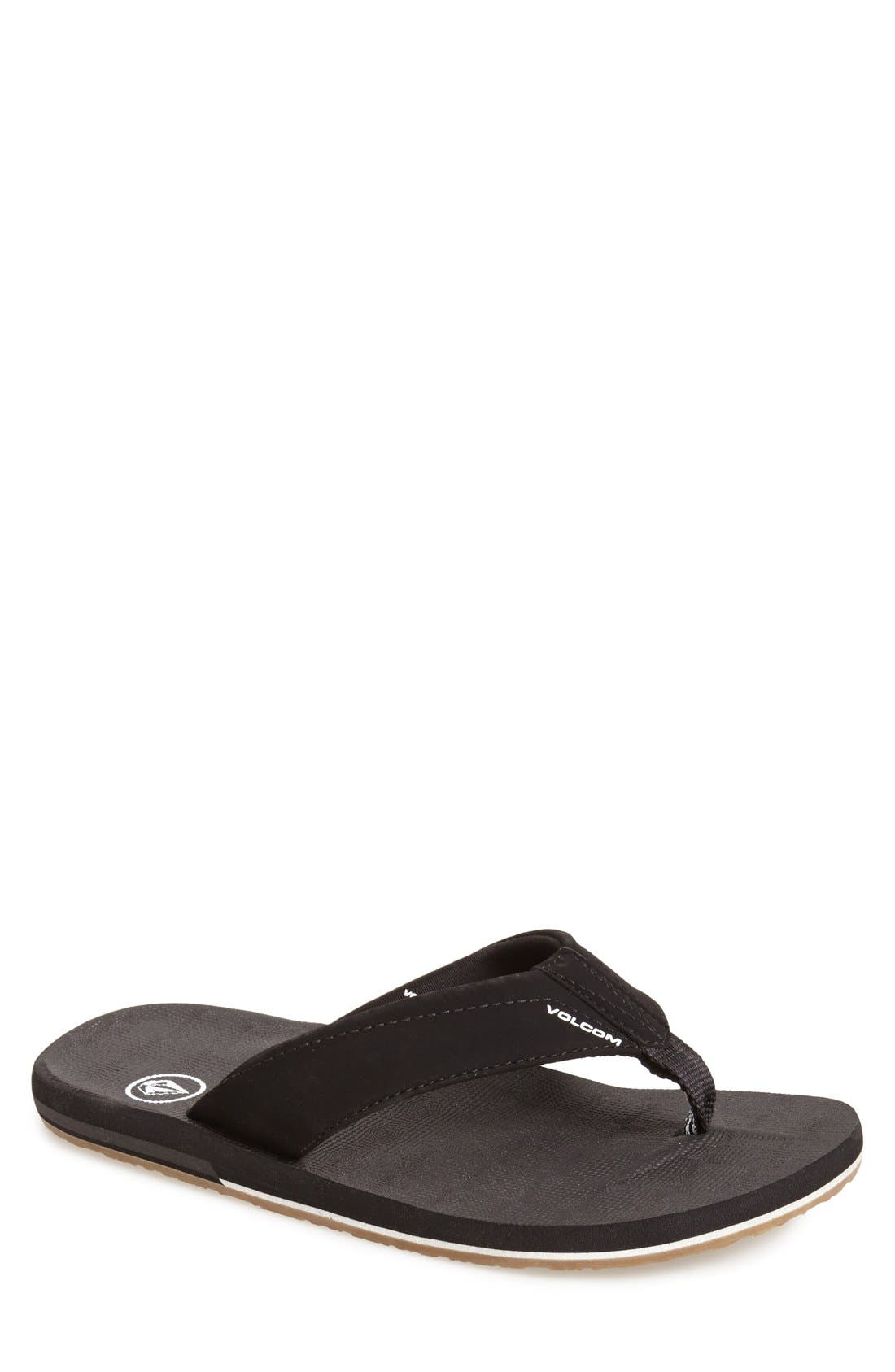'Victor' Flip Flop, Main, color, BLACK