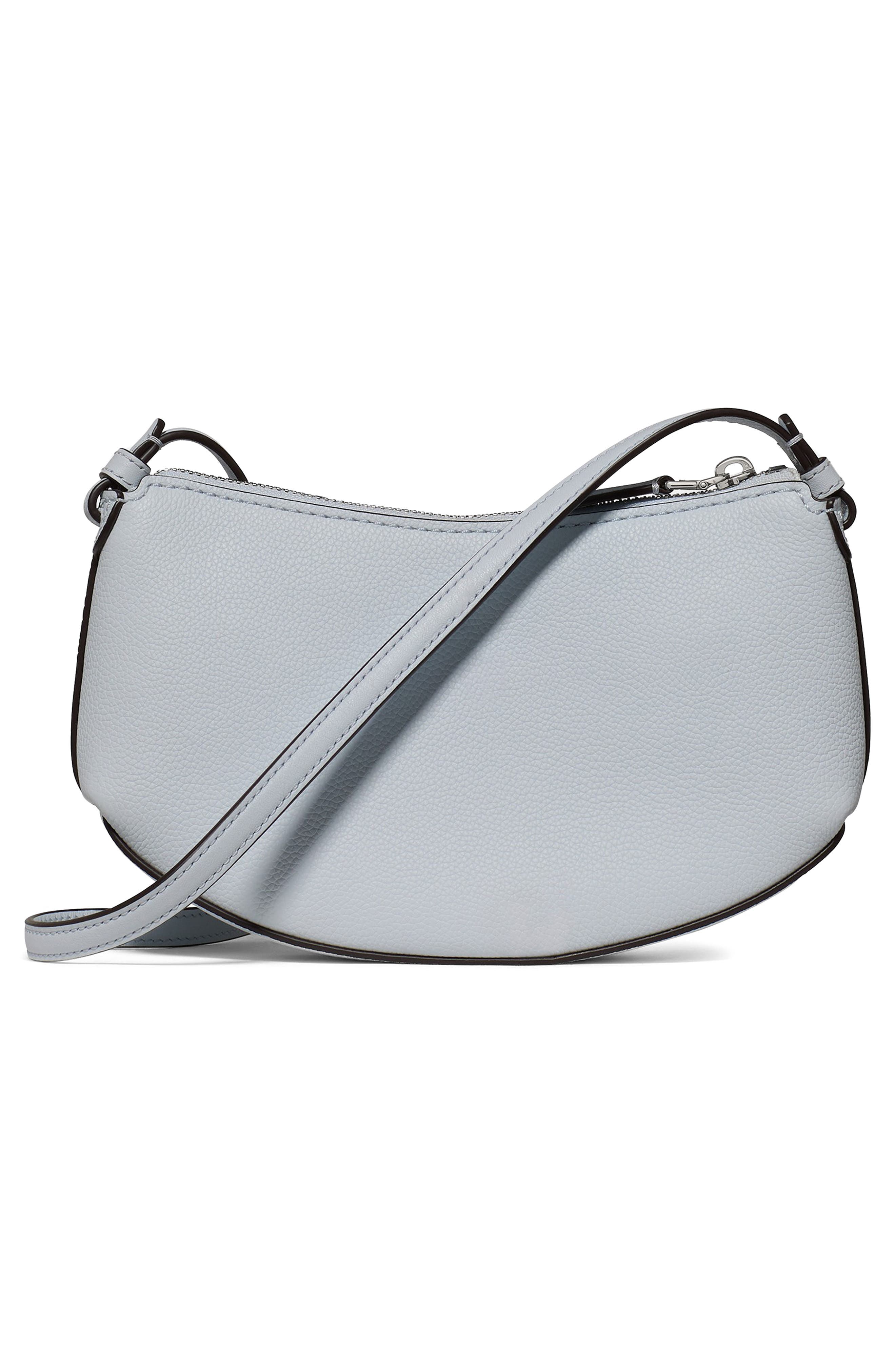 loop pebble leather crossbody bag, Alternate, color, PALE SAPPHIRINE