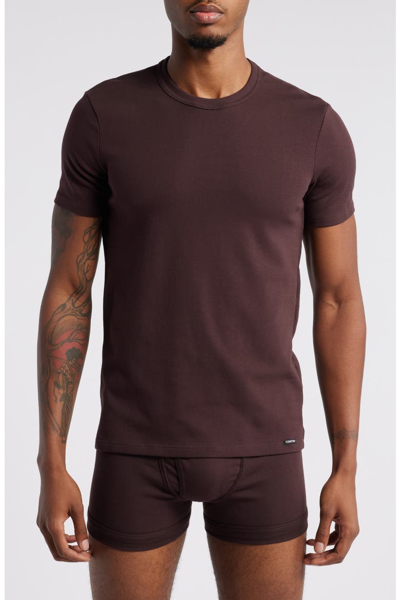 Cotton Jersey Crewneck T-Shirt, Main, color, VIOLA MEDIO UNITO