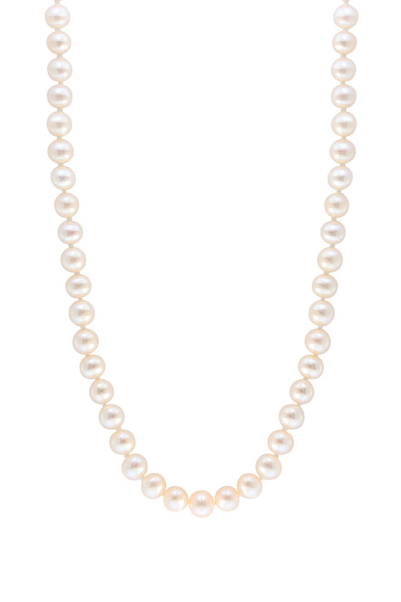 14K Yellow Gold Cultured Pearl Necklace, Main, color, WHITE