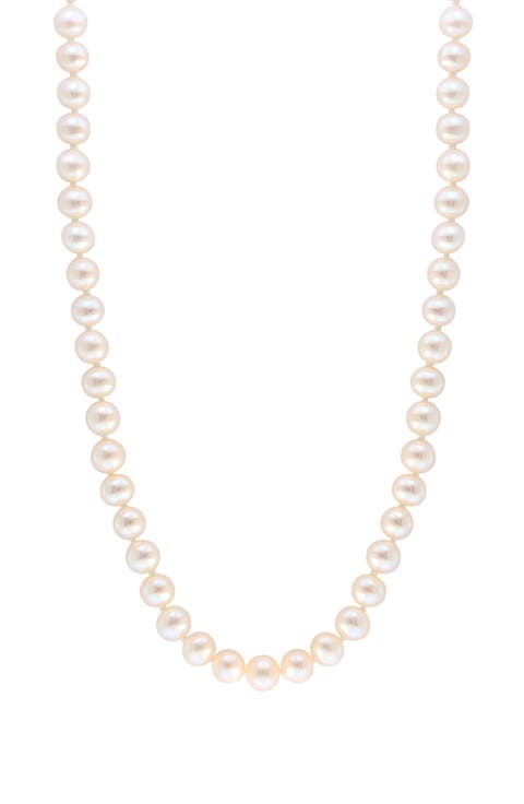 14K Yellow Gold Cultured Pearl Necklace