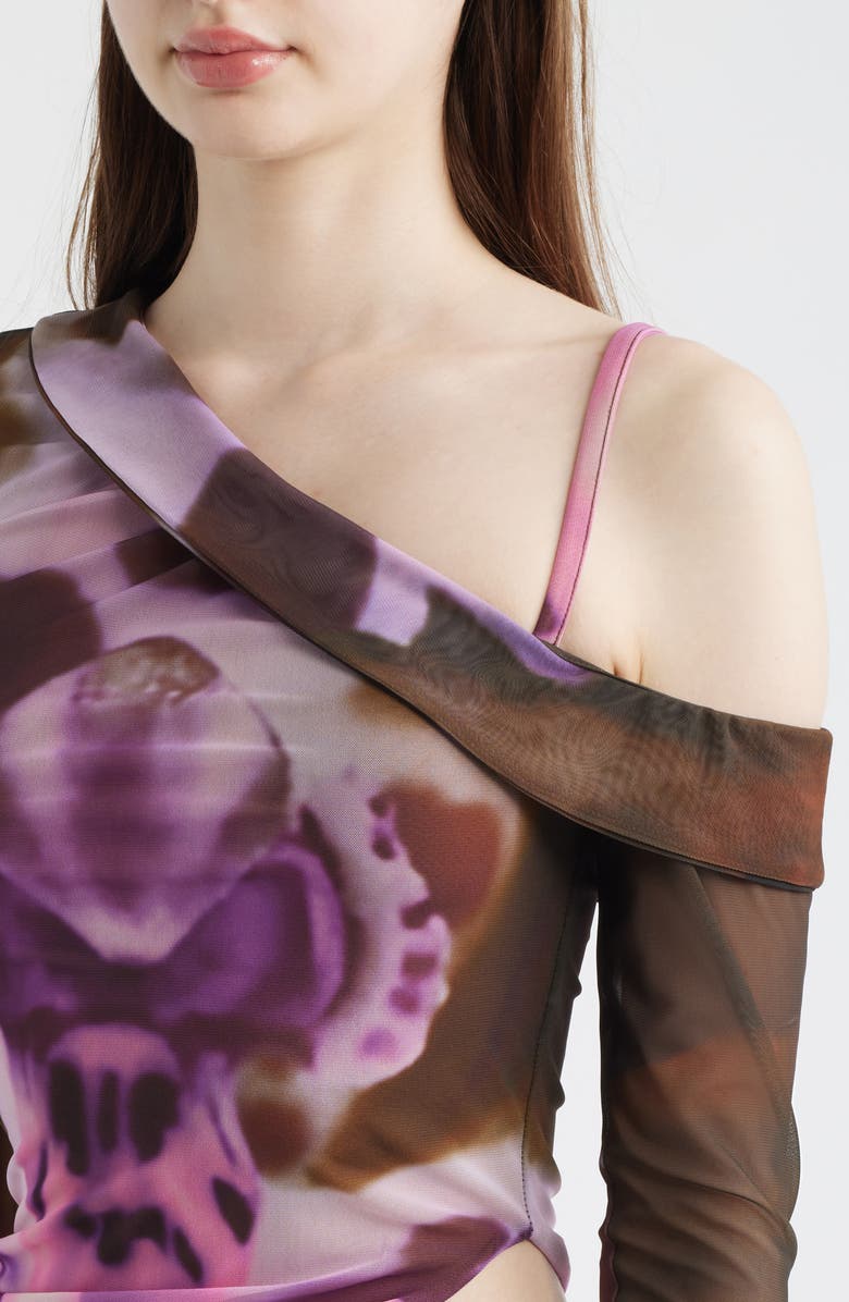 Feners Susurro Print Off the Shoulder Top, Alternate, color, Moka