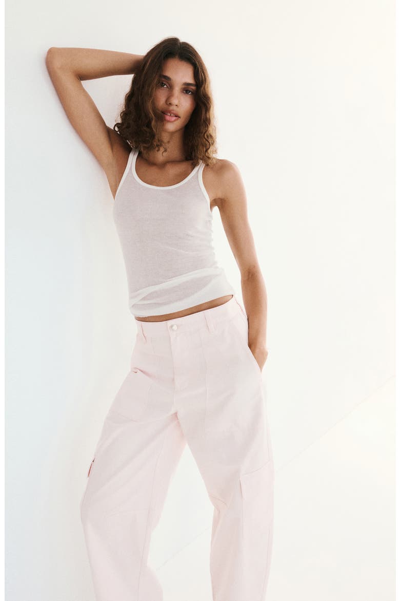 Wide Leg Cargo Jeans, Alternate, color, PASTEL PINK