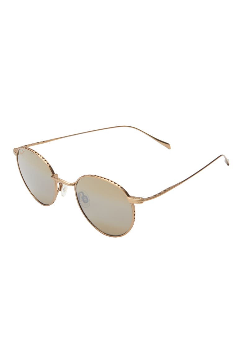 48mm Core Round Polarized Sunglasses, Alternate, color, GOLD GOLD BRONZE