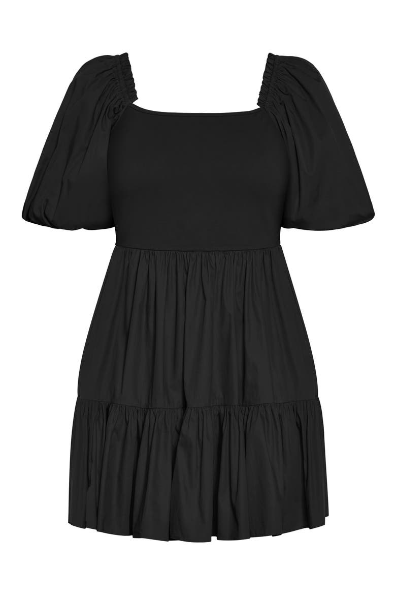 Poppie Mixed Media Minidress, Alternate, color, BLACK