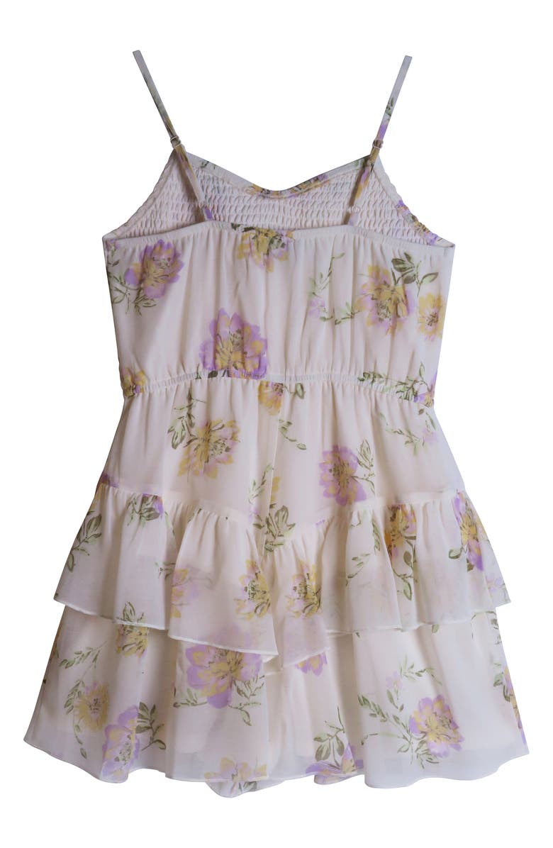 Zunie Kids' Floral Smocked Bodice Romper, Alternate, color,