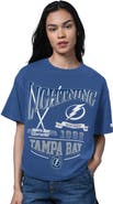 STARTER Women's Starter Heather Blue Tampa Bay Lightning Oversized Hall of Fame T-Shirt