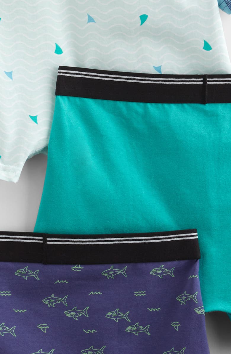 Nordstrom Kids' Assorted 5-Pack Boxer Briefs, Alternate, color, Green Patch Palm Stripe Pack