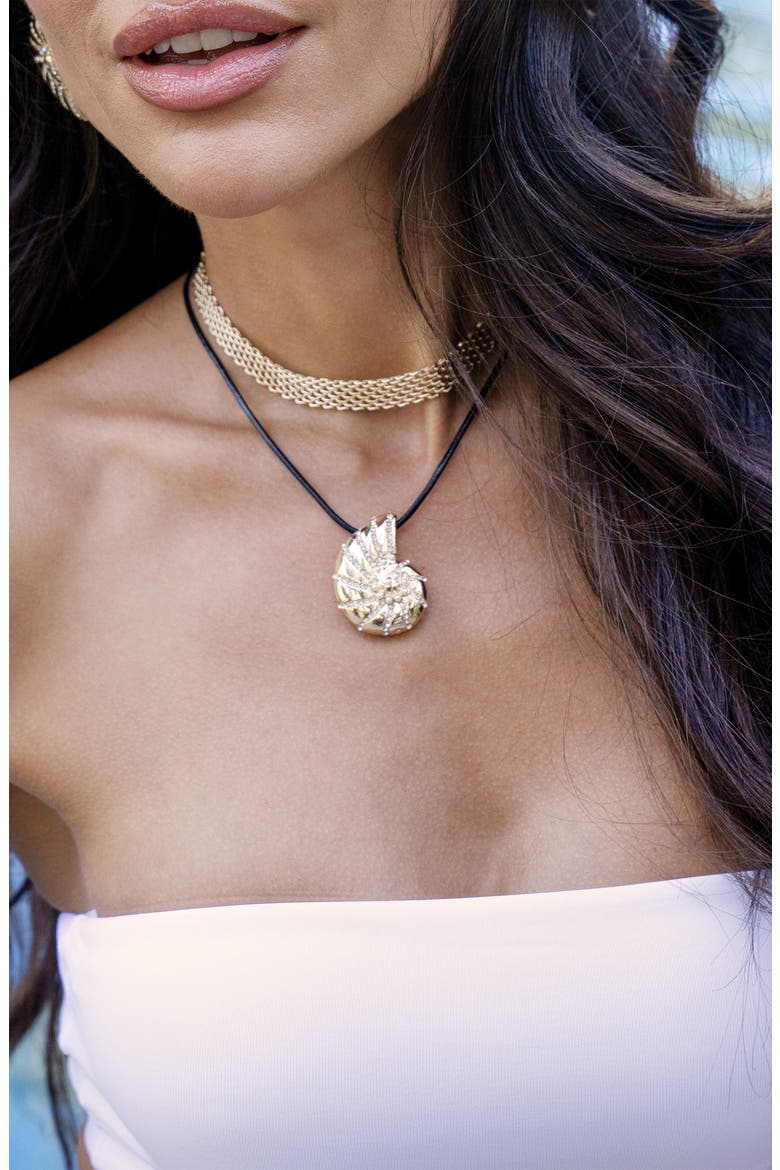 Mesh Link Necklace, Alternate, color, GOLD