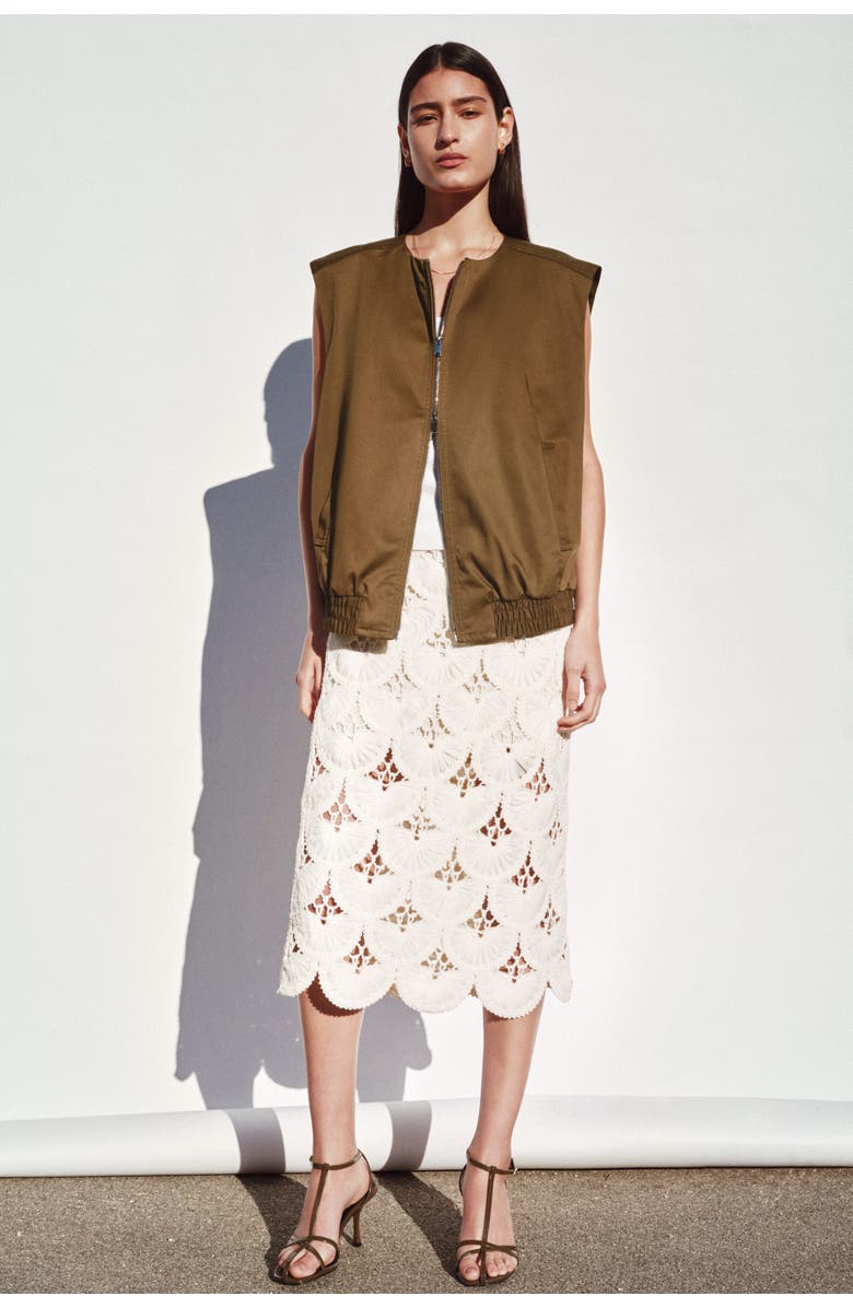 H&M Twill Gilet, Alternate, color, Dark Golden Olive